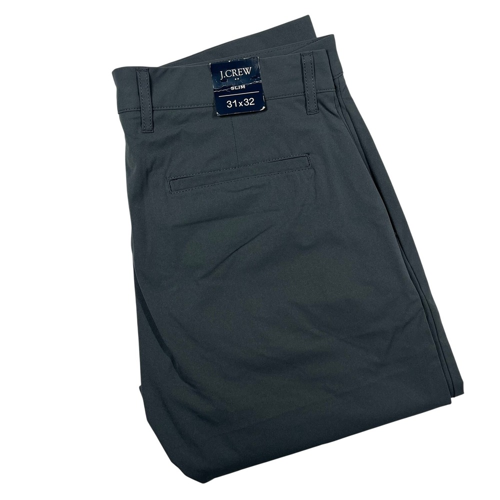 J.Crew Tech Pant Mens 31x32 (Fits 32x31) Grey Slim Fit Chino New